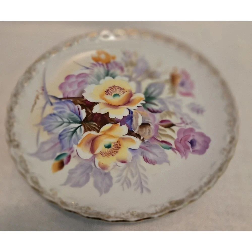 Antique Plate-Kaufman Signature Victorian Austrian Porcelain Floral Hand Painted